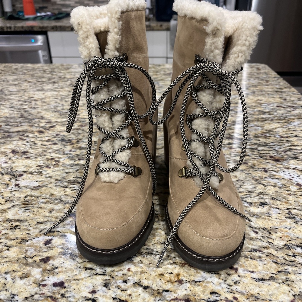 Stuart Weitzman Boots Women's YUKON MOJAVE SUEDE Lace-up MRSP $545 Size 7